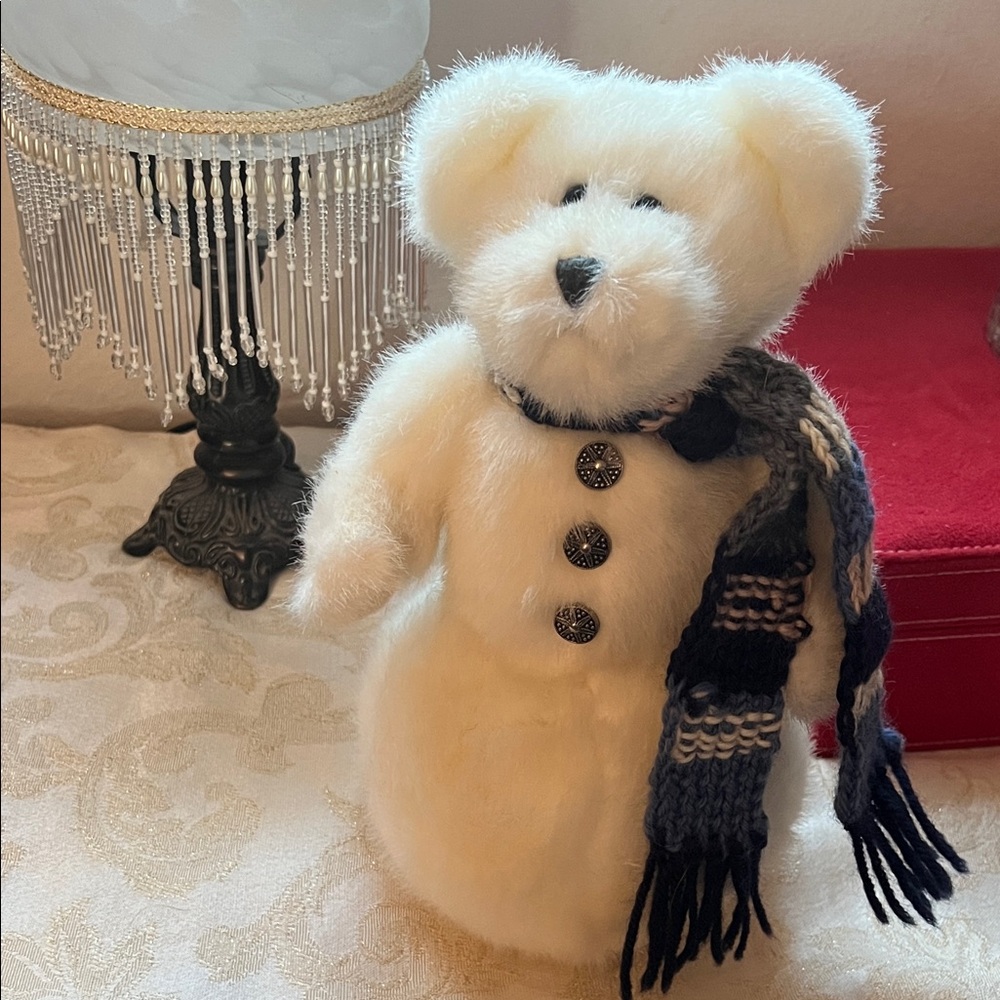 BOYDS BEARS Collectible Snowman Bear with Knit Scarf